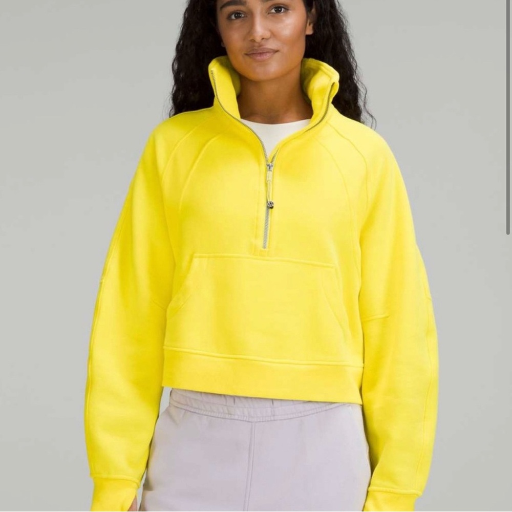 Bright Yellow Half-Zip Sweatshirt